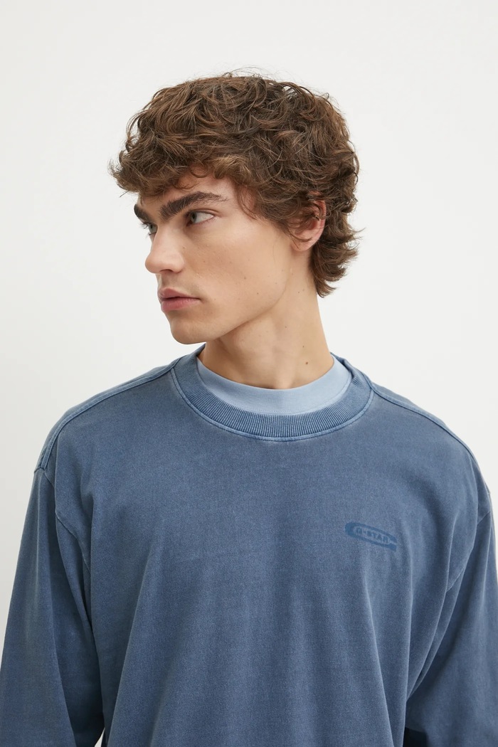 G-Star longsleeve bawełniany niebieski D25163.C756