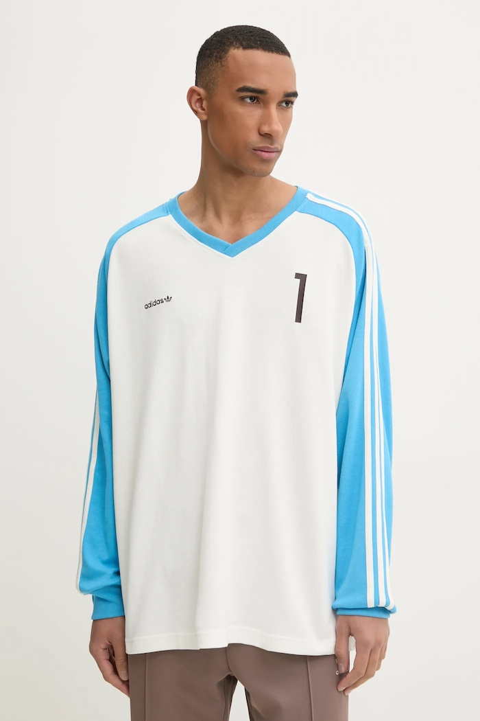 Блуза с дълги ръкави adidas Originals JERSEY свободна бежов JC8374