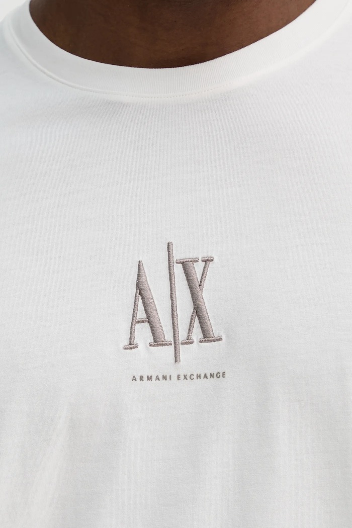 Bombažna majica z dolgimi rokavi Armani Exchange XM000364.AF12308.NOS bela