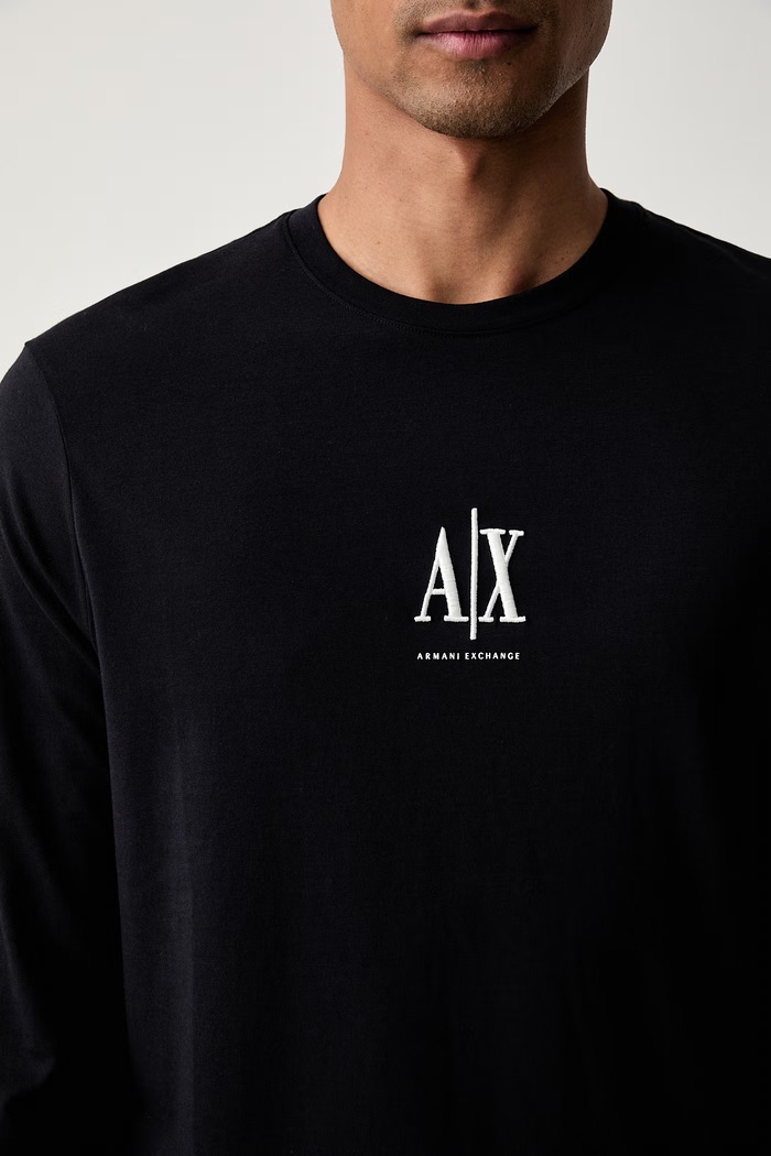 Armani Exchange longsleeve męski bawełniany czarny XM000364.AF12308.NOS
