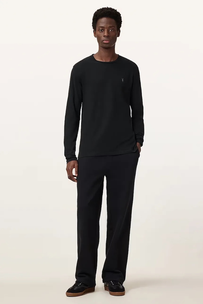 AllSaints Longsleeve męski bawełniany BRACE M033JB czarny AW25
