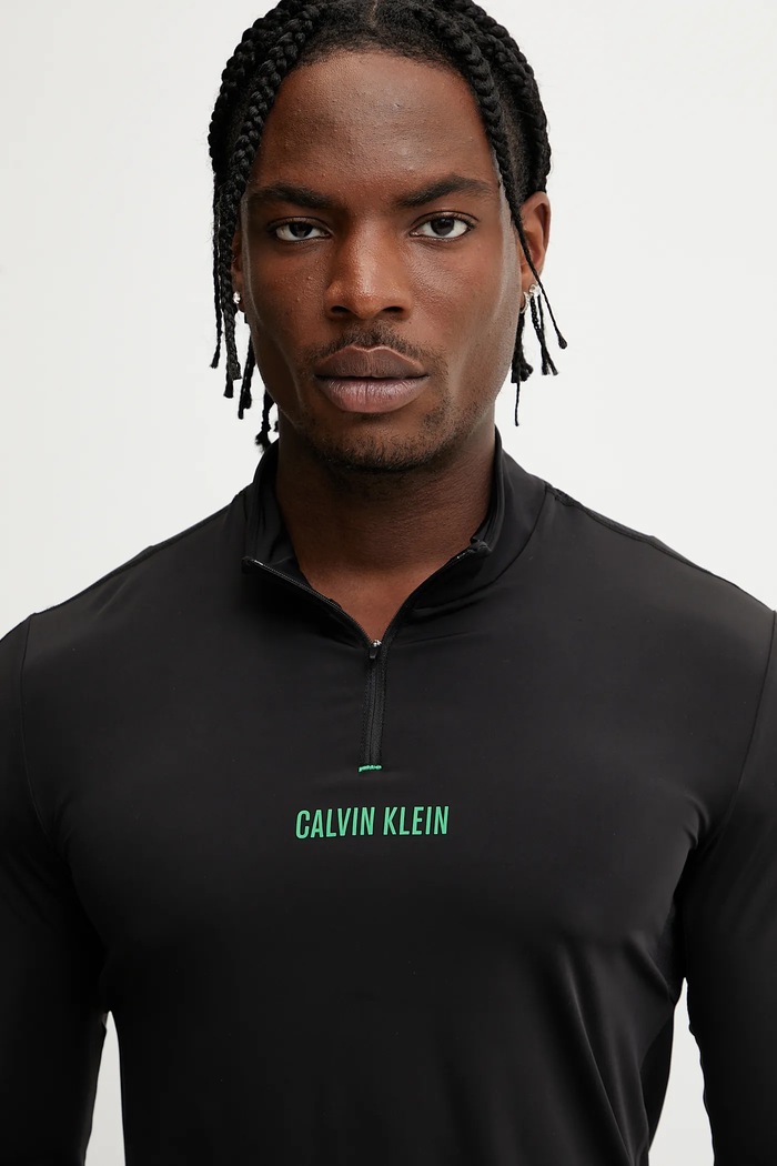 Tréningové tričko s dlhým rukávom Calvin Klein Performance čierna LVGMF4K210