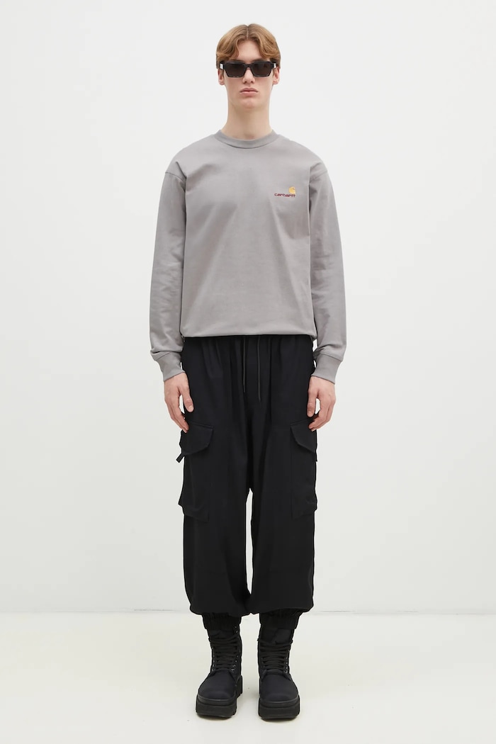 Pamučna majica dugih rukava Carhartt WIP Longsleeve American Script I029955.2LRXX siva