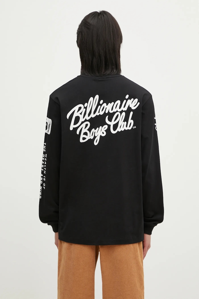 Pamučna majica dugih rukava Billionaire Boys Club Multi Print Longsleeve print crna B24456