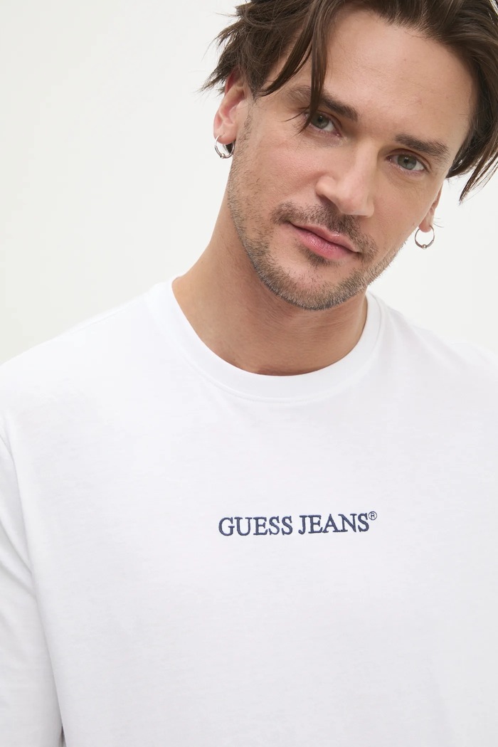 Pamučna majica dugih rukava Guess Jeans bijela M5RI84.K8HM0