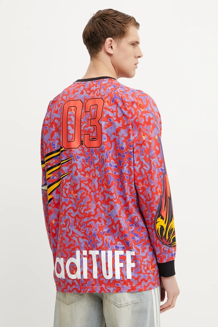Oblečenie adidas Originals Bavlnené tričko s dlhým rukávom adidas Originals GRAPHIC LS TEE JX1702 fialová