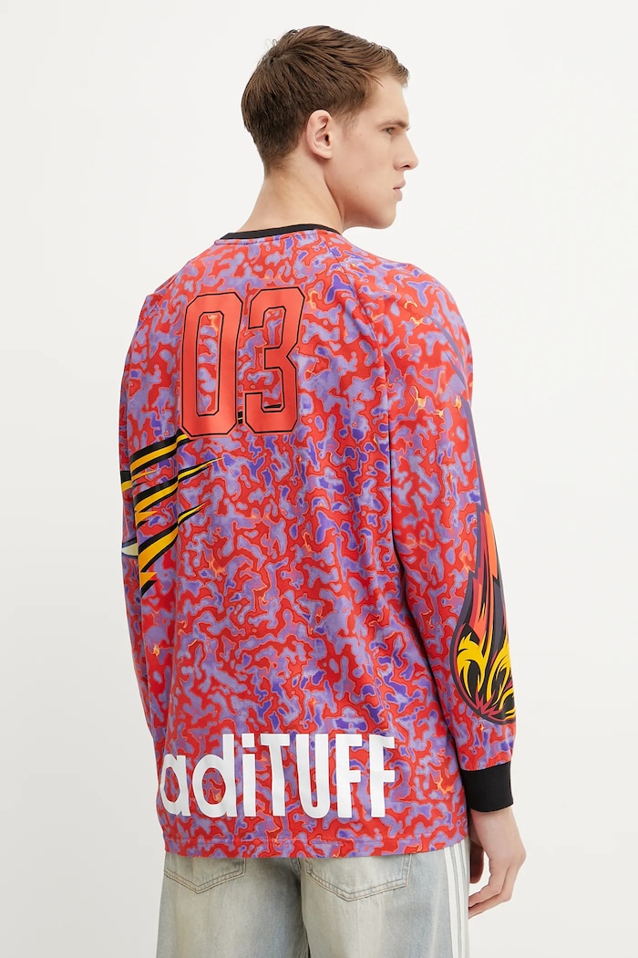 Oblečenie adidas Originals Bavlnené tričko s dlhým rukávom adidas Originals GRAPHIC LS TEE JX1702 fialová