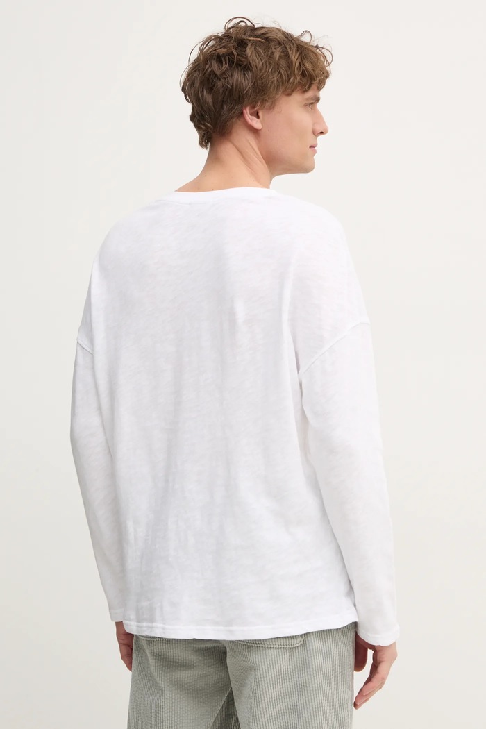 Îmbrăcăminte American Vintage longsleeve din bumbac MSON02FGE25 alb