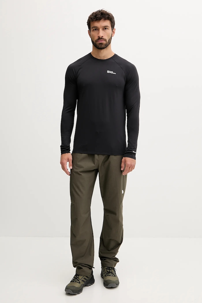 Športové tričko s dlhým rukávom Jack Wolfskin Prelight Swift A63803 čierna AW25