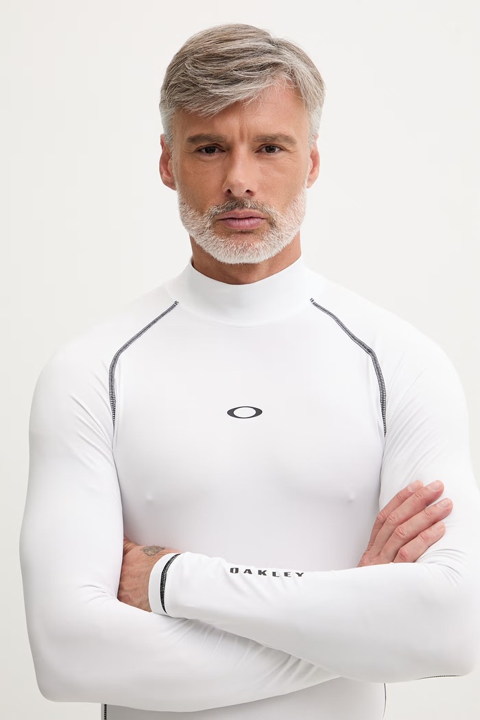 Oblečenie Oakley plavky longsleeve pánsky T-shirt do plávania FOA406870 biela