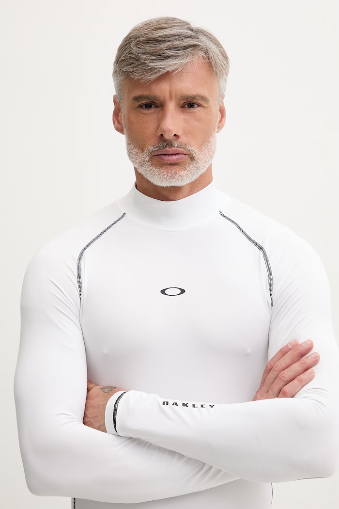 Oblečenie Oakley plavky longsleeve pánsky T-shirt do plávania FOA406870 biela