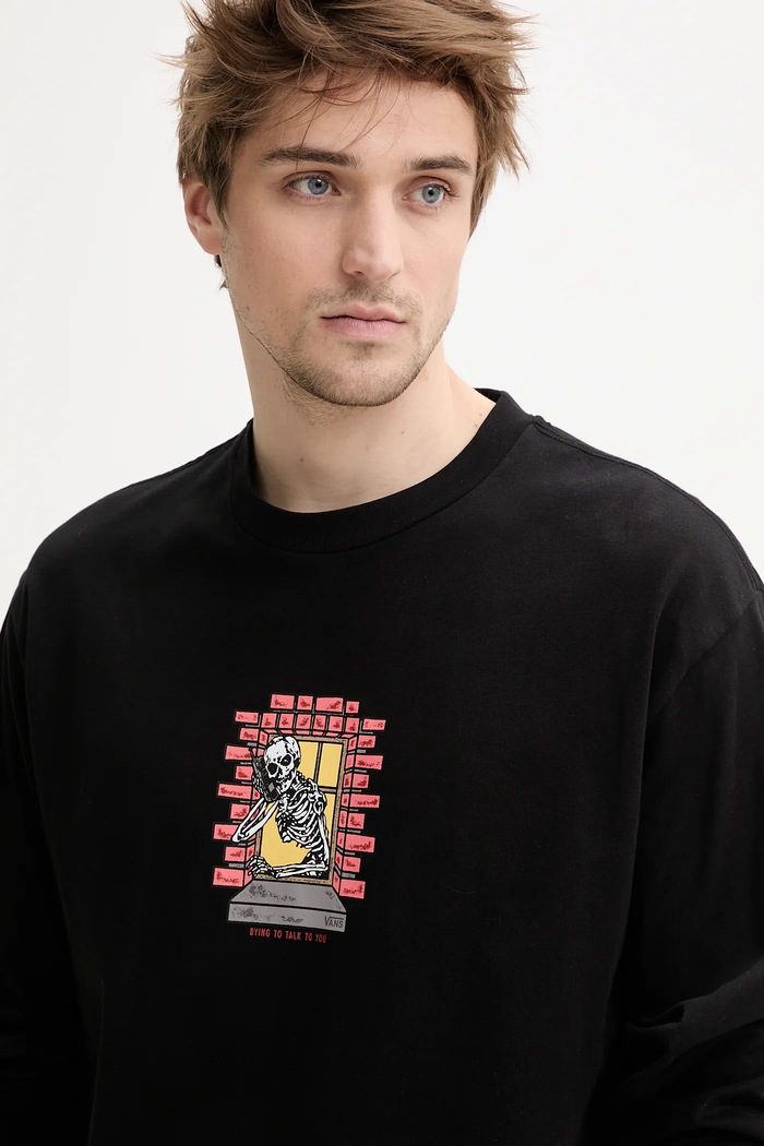 Vans pamut hosszúujjú fekete VN000M6WBLK1