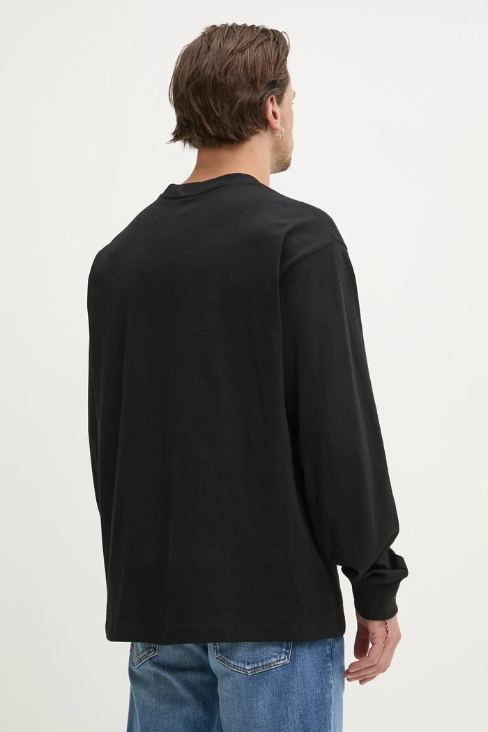 Oblečení Bavlněné tričko s dlouhým rukávem Vans VN000P1SBLK1 černá