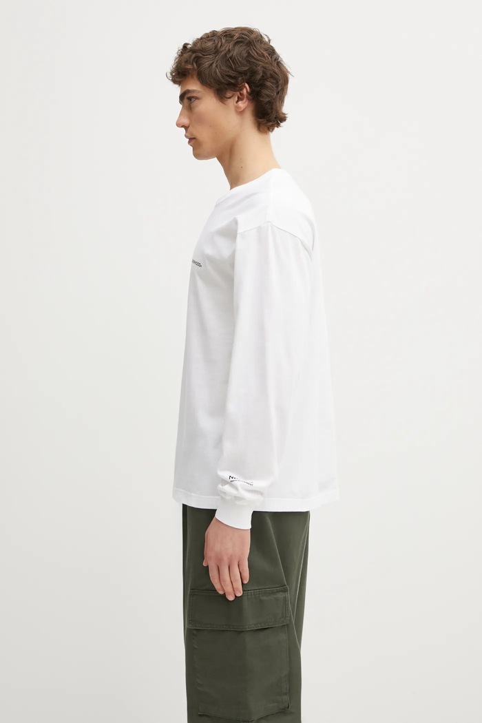 Βαμβακερή μπλούζα με μακριά μανίκια NEIGHBORHOOD Nh . Tee Ls-8 242PCNH.LT08 λευκό SS25