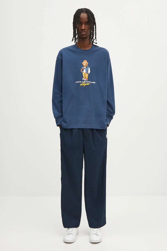 AAPE cotton longsleeve top Theme Aaper Long AAPLTM1610XXO navy