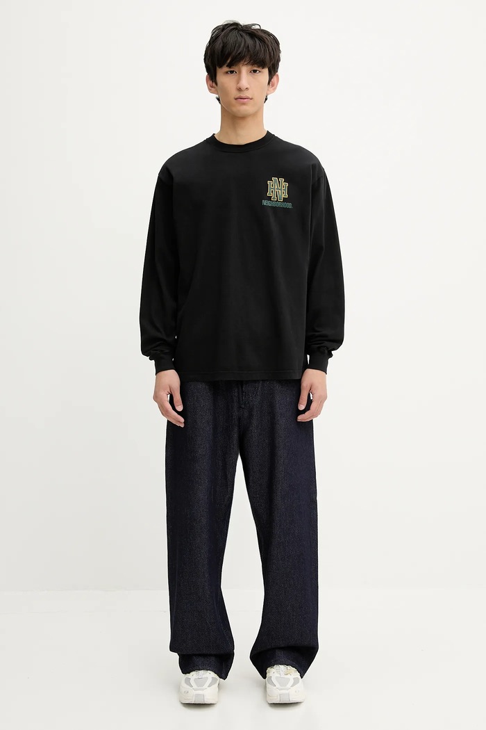 NEIGHBORHOOD cotton longsleeve top Nh . Tee Ls-8 251PCNH.LT08 black