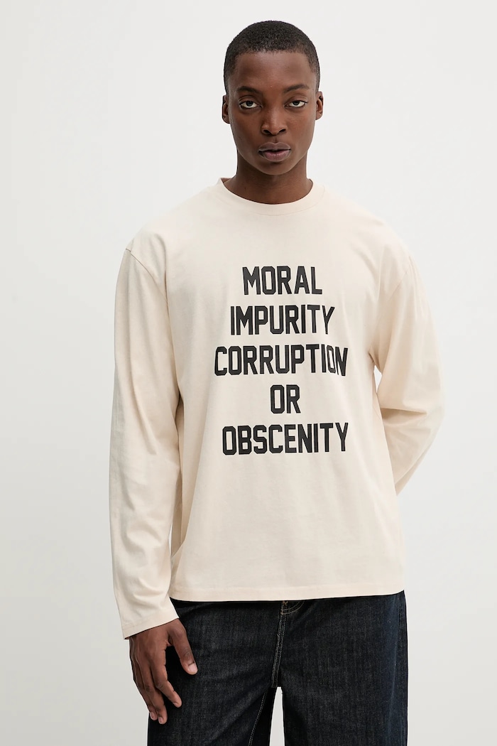The Ragged Priest longsleeve din bumbac print bej RPSS252061JS