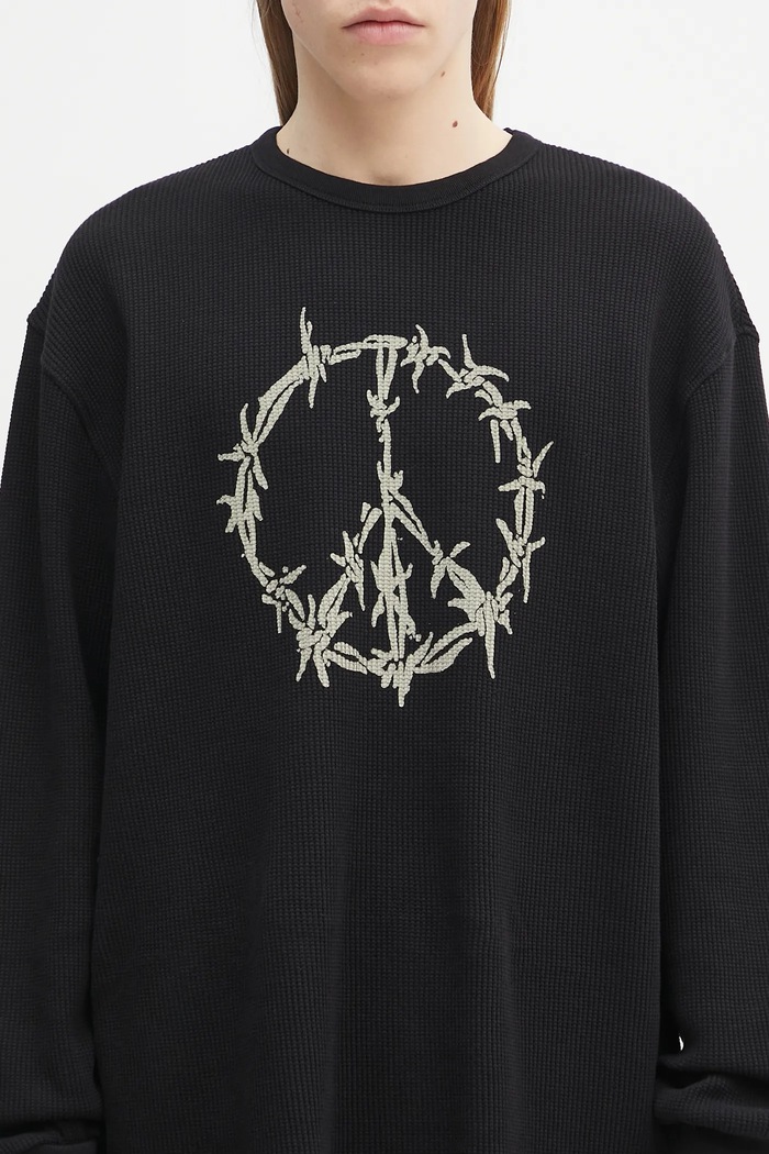 Aries felpa in cotone Peace Press Gothic Waffle LS Tee AR6003903