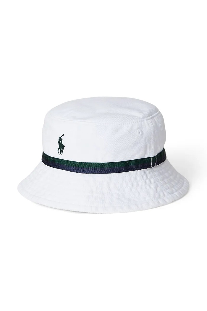 Polo Ralph Lauren kapelusz bawełniany dziecięcy Wimbledon Collection 323970406001 biały SS25