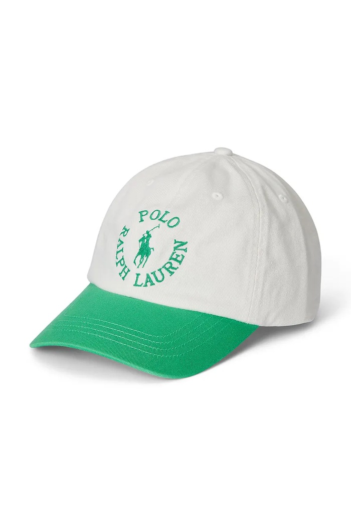 Polo Ralph Lauren czapka z daszkiem bawełniana dziecięca aplikacja biały 323963967002