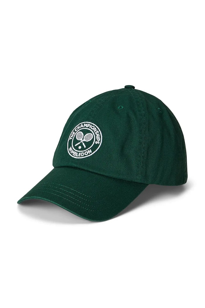 Polo Ralph Lauren czapka z daszkiem bawełniana dziecięca Wimbledon Collection aplikacja zielony 323970405001