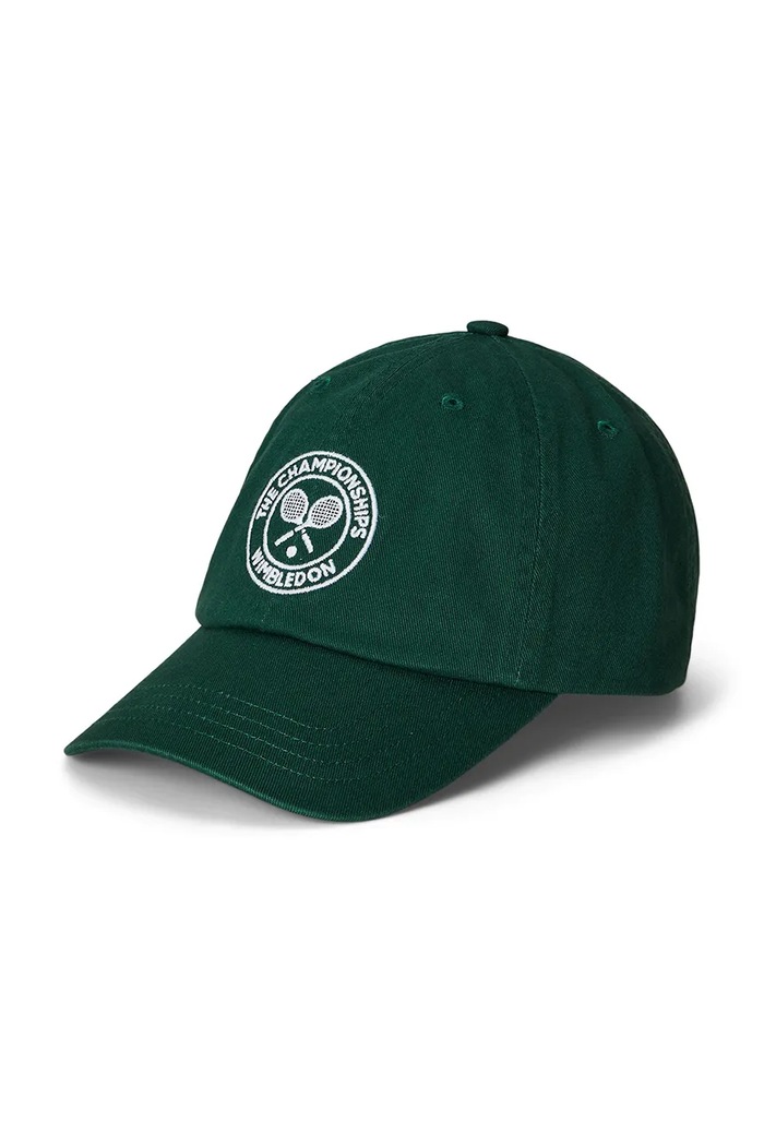 Polo Ralph Lauren czapka z daszkiem bawełniana dziecięca Wimbledon Collection aplikacja zielony 322970405001