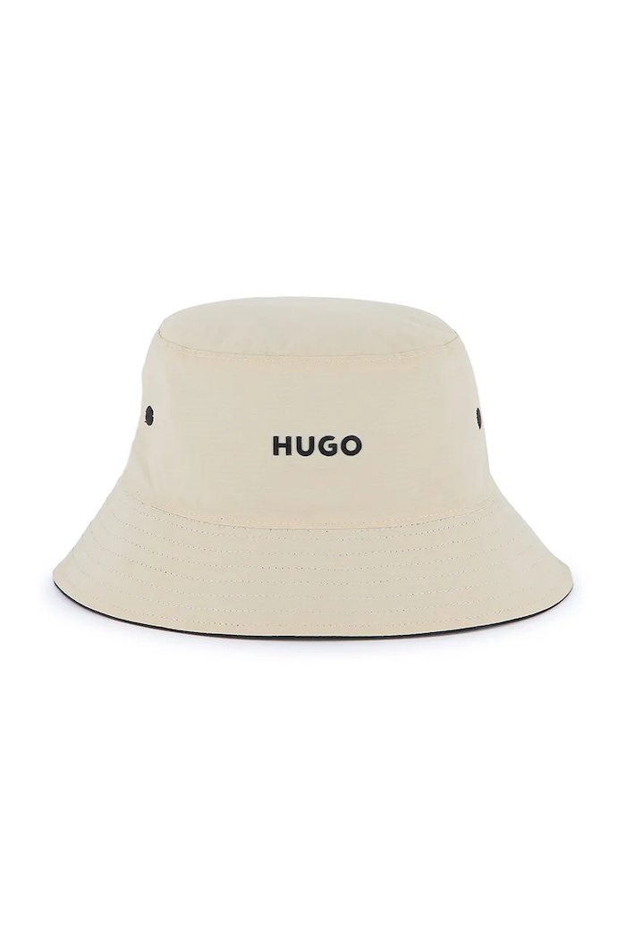 Pamučni dvostrani šešir za djecu HUGO G00309 crna