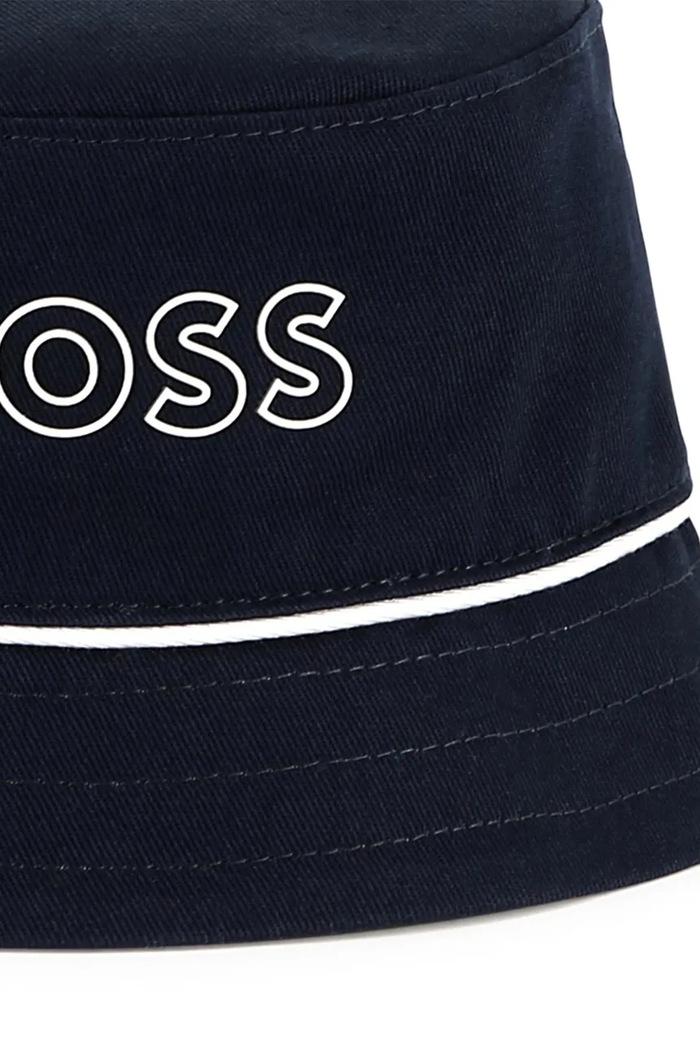 Αναστρέψιμο βαμβακερό παιδικό καπέλο BOSS σκούρο μπλε J52239