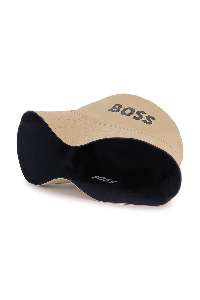 BOSS kapelusz dwustronny dziecięcy beżowy J52267