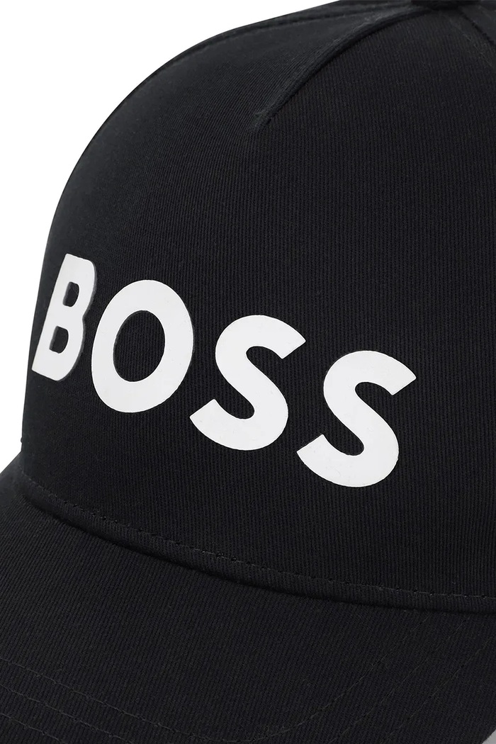 BOSS czapka z daszkiem bawełniana dziecięca J51681 czarny SS25