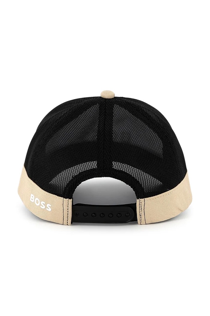 BOSS czapka z daszkiem bawełniana dziecięca J51687 beżowy