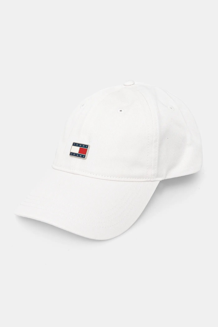 Bavlněná baseballová čepice Tommy Jeans bavlna bílá AW0AW16986