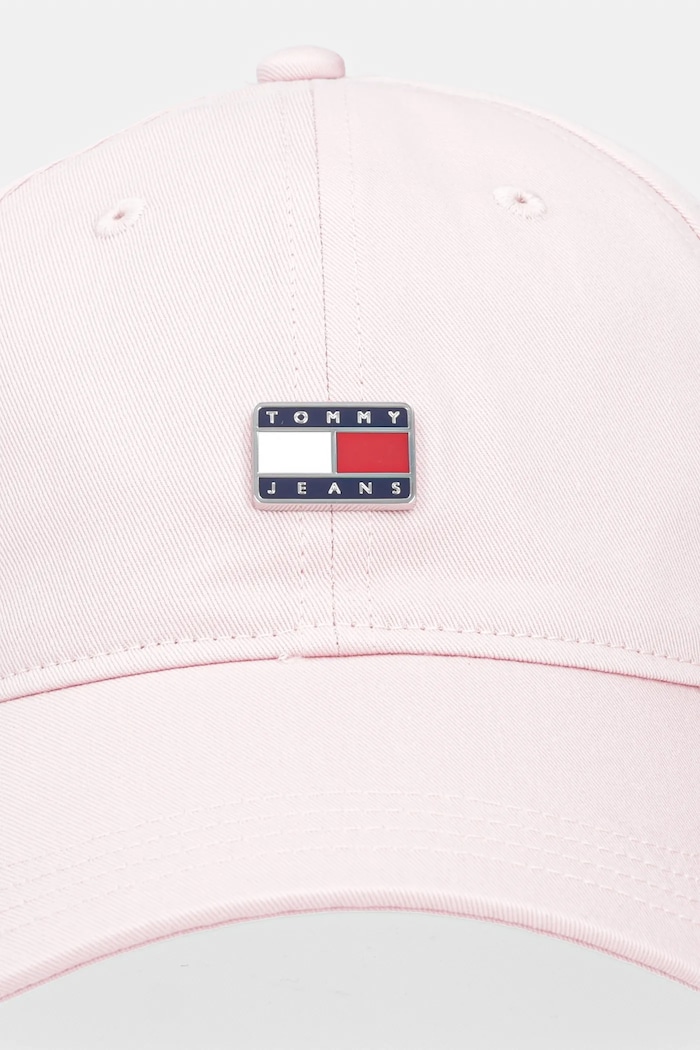 Bavlněná baseballová čepice Tommy Jeans AW0AW16986 růžová SS25