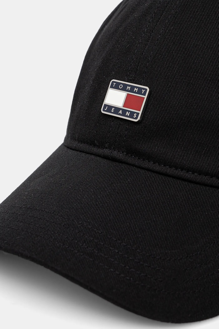 Βαμβακερό καπέλο του μπέιζμπολ Tommy Jeans AW0AW16986 μαύρο SS25