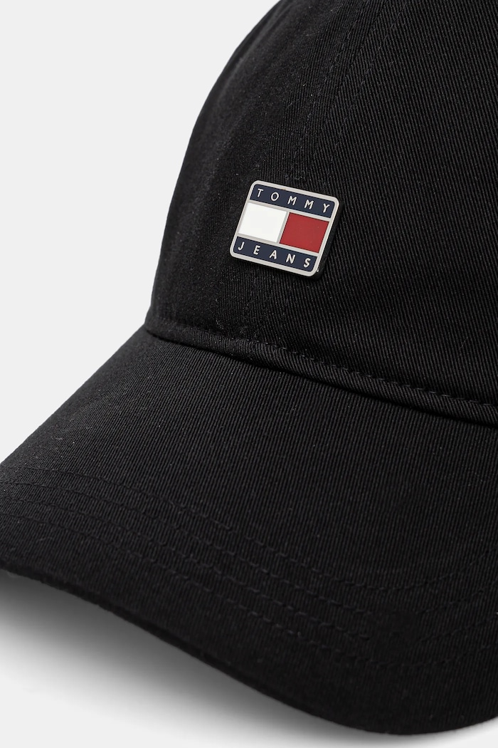 Βαμβακερό καπέλο του μπέιζμπολ Tommy Jeans AW0AW16986 μαύρο SS25