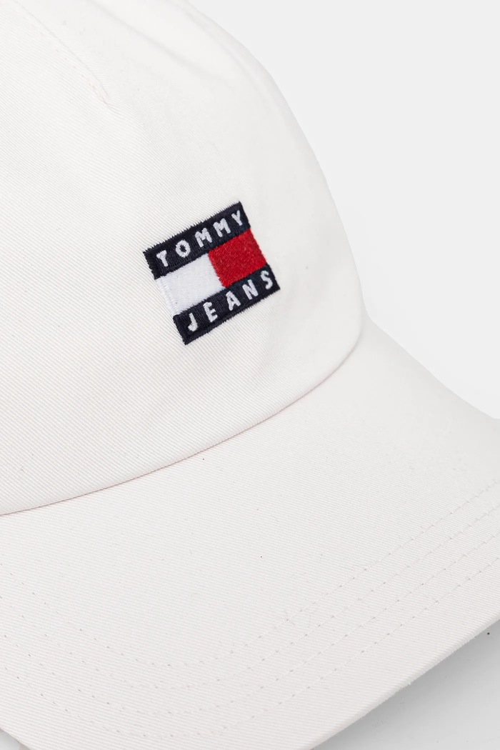Tommy Jeans καπέλο με γείσο γυναικείο βαμβακερό AW0AW16991 λευκό SS26