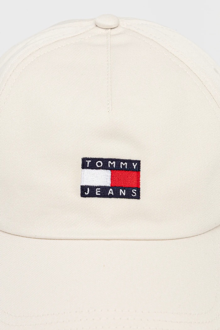 Tommy Jeans καπέλο με γείσο γυναικείο βαμβακερό AW0AW16991 μπεζ SS26