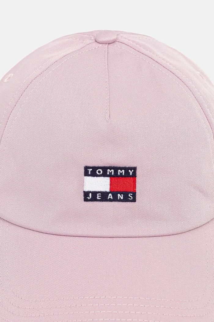Tommy Jeans καπέλο με γείσο γυναικείο βαμβακερό AW0AW16991 ροζ SS26