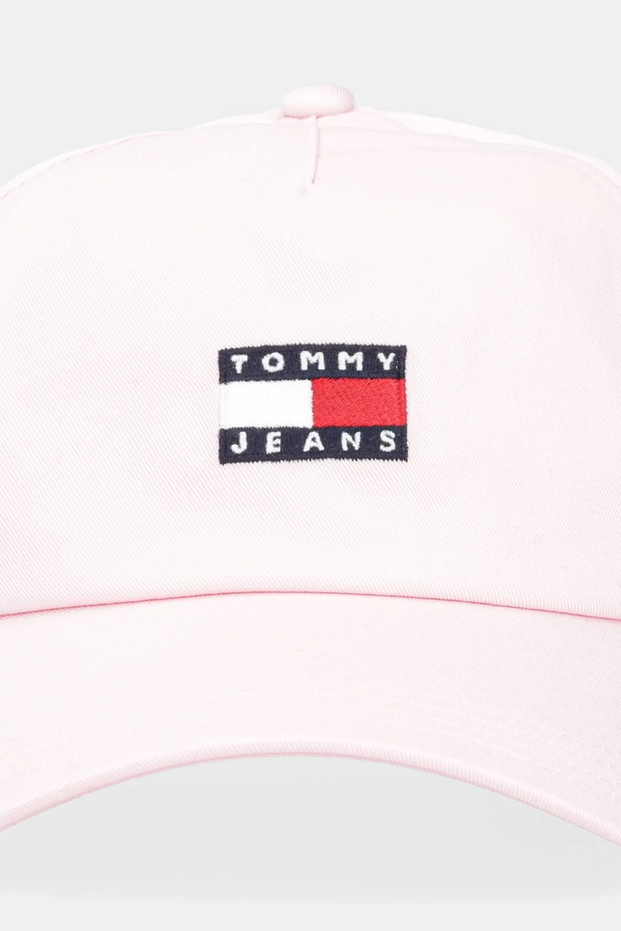 Tommy Jeans καπέλο με γείσο γυναικείο βαμβακερό AW0AW16991 ροζ SS26