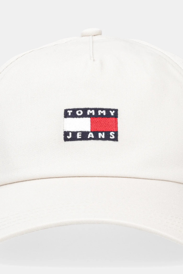 Tommy Jeans Καπέλο με γείσο γυναικείο βαμβακερό AW0AW16991 μπεζ SS26