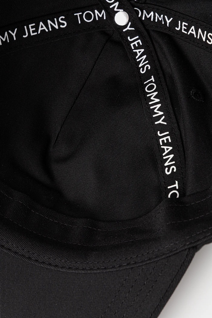 Tommy Jeans καπέλο με γείσο γυναικείο βαμβακερό μαύρο AW0AW16991