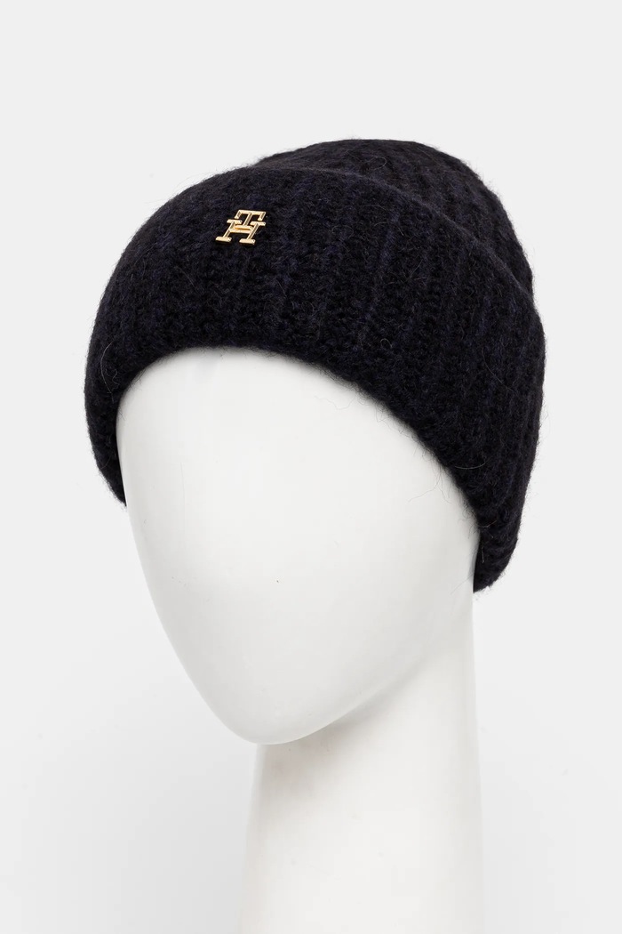 Kapa s dodatkom vune Tommy Hilfiger AW0AW16849 mornarsko plava SS25