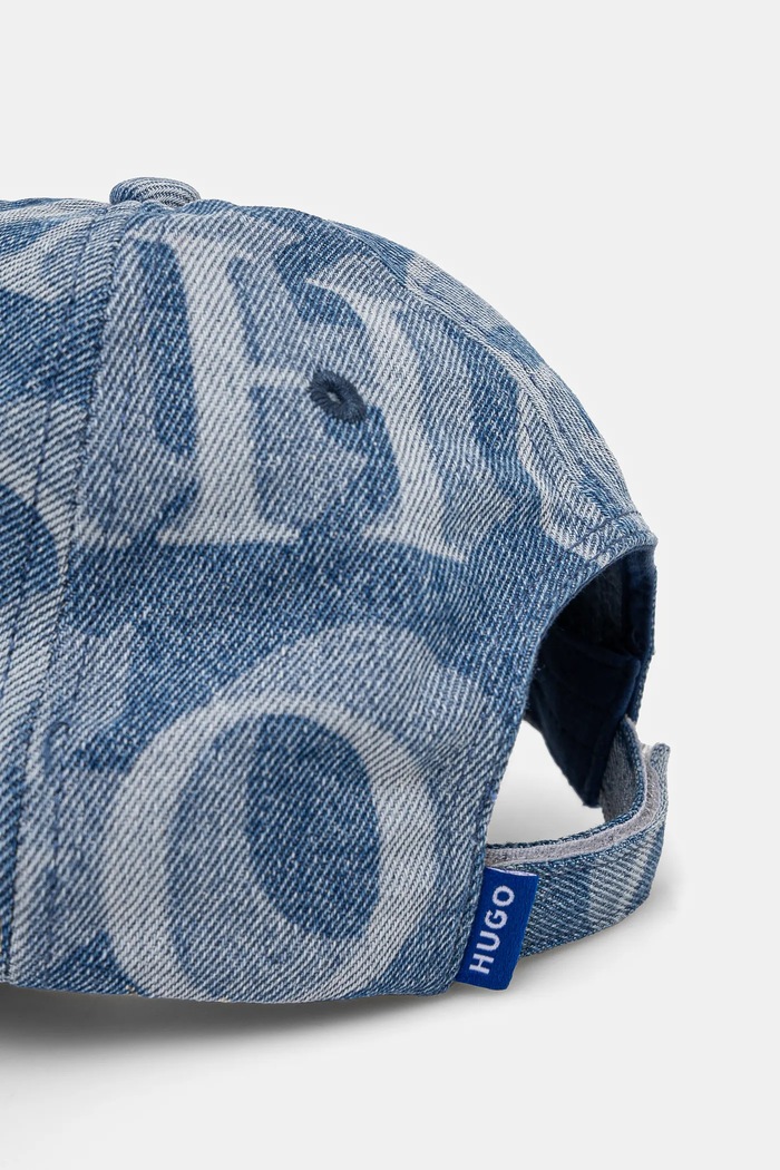 Akcesoria HUGO Blue czapka z daszkiem jeansowa 50535402 niebieski