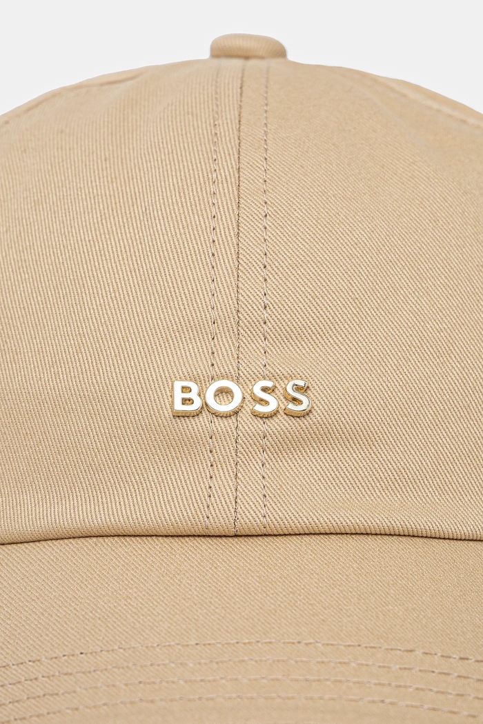 BOSS czapka z daszkiem damska bawełniana Ari-ME 50533367 beżowy SS26