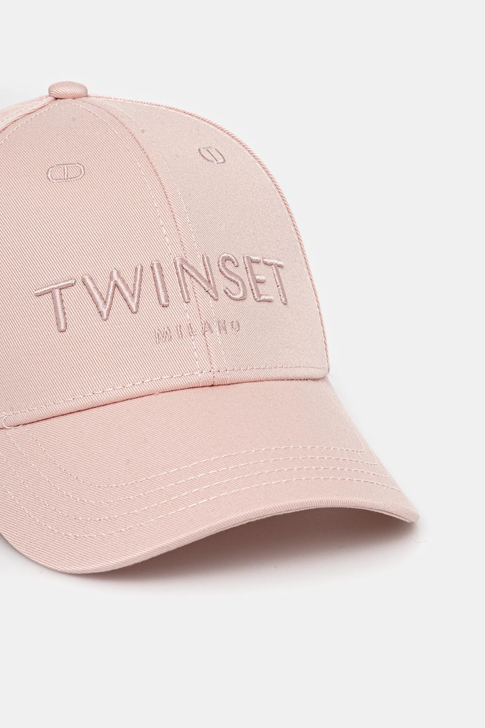 Twinset czapka z daszkiem bawełniana 251TO5450 różowy SS25