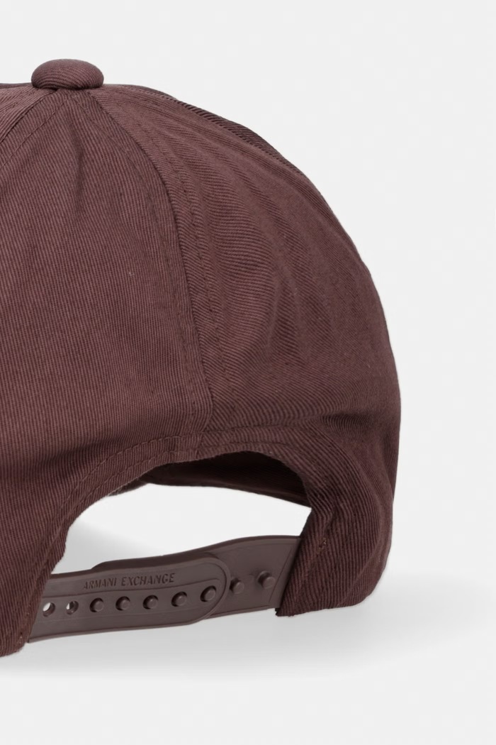 Doplnky Armani Exchange čiapka so šiltom dámska bavlnená XW001179.AF14711 hnedá