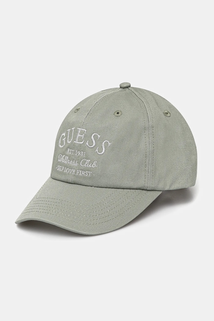 Bavlněná baseballová čepice Guess LUREX bavlna zelená V5RZ03.WFKN0