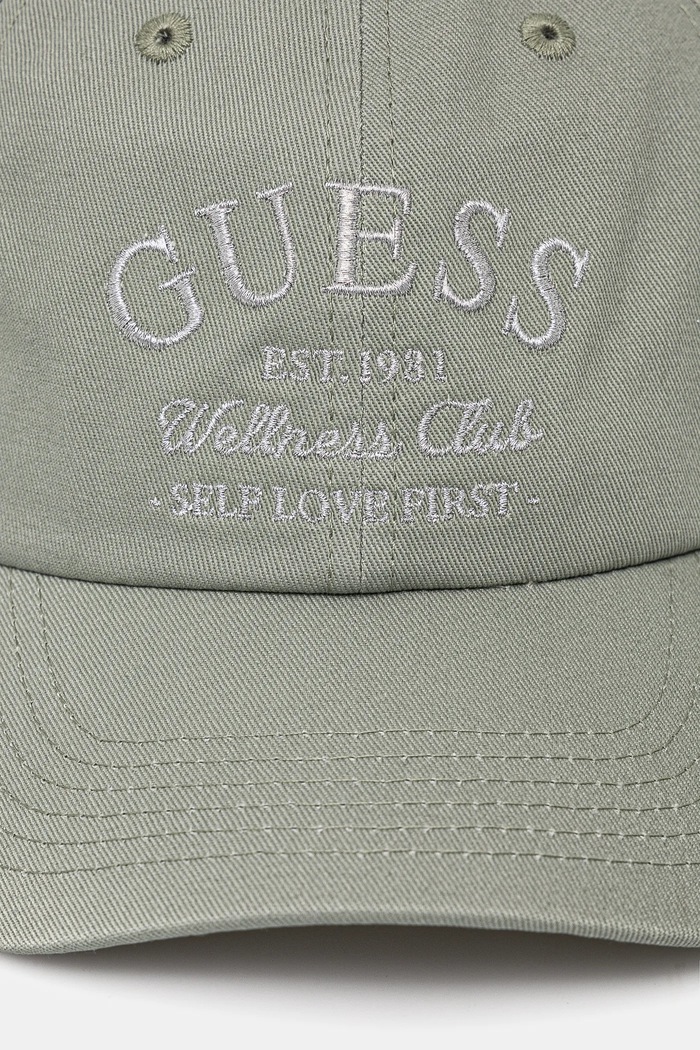 Bavlněná baseballová čepice Guess LUREX V5RZ03.WFKN0 zelená SS25