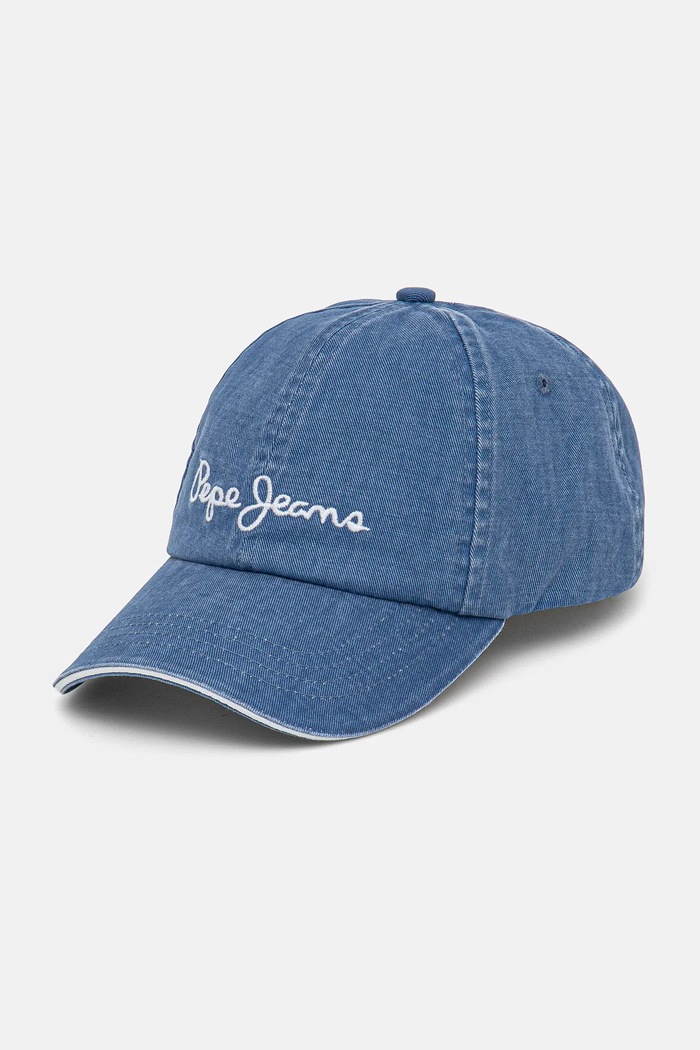Pepe Jeans Șapcă de baseball din bumbac WEI CAP albastru PL040364