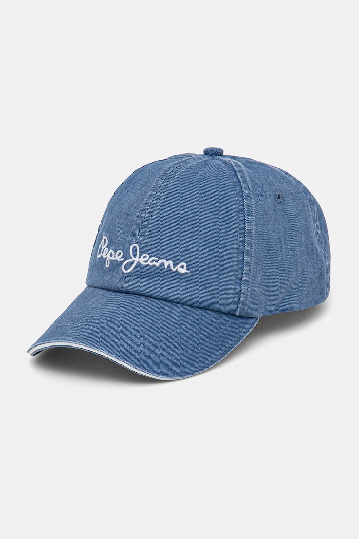 Pepe Jeans Șapcă de baseball din bumbac WEI CAP albastru PL040364